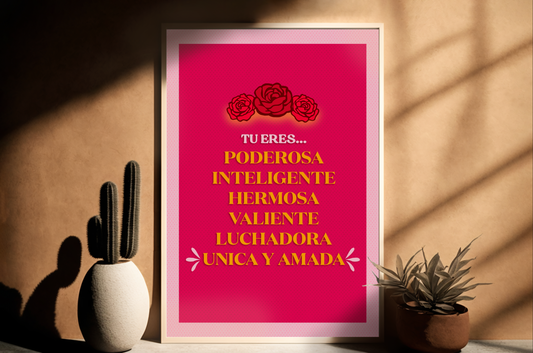 TU ERES AFFIRMATIONS: Latina Digital Print Wall Art