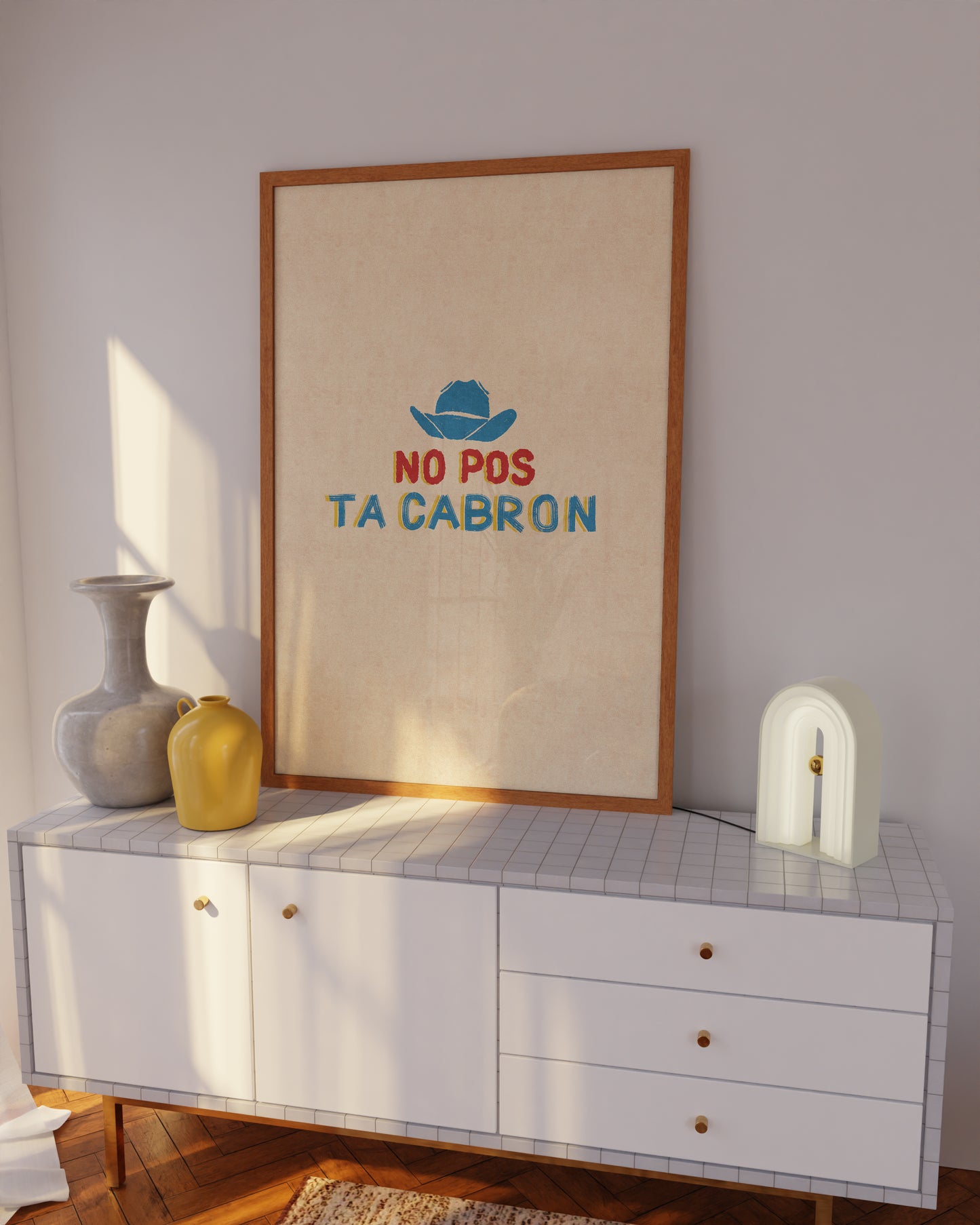 No Pos Ta Cabron Retro Mexican Art Print